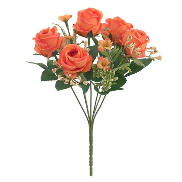CSChome Artificial Flowers Artificial Flower Good Detail Realistic No Wither No Watering Long lasting Fake Rose Photo Prop Table Centerpiece Wedding Party