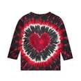 thumbnail image 5 of dazeni 3-12 Years Girls 3/4 Sleeve Round Neck T-Shirts Valentina's Day Spring Summer Shirts Funny Love Heart Graphic Tee Tops Red6, 5 of 5