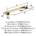 thumbnail image 3 of Amerock Hybridize 6-5/16 inch Center-to-Center Champagne Bronze Cabinet Pull, 25 Pack, 3 of 4