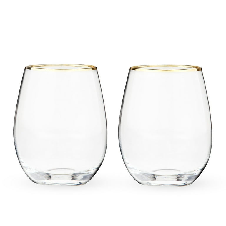 Twine Aqua Bubble Stemless Wine Glass Set
