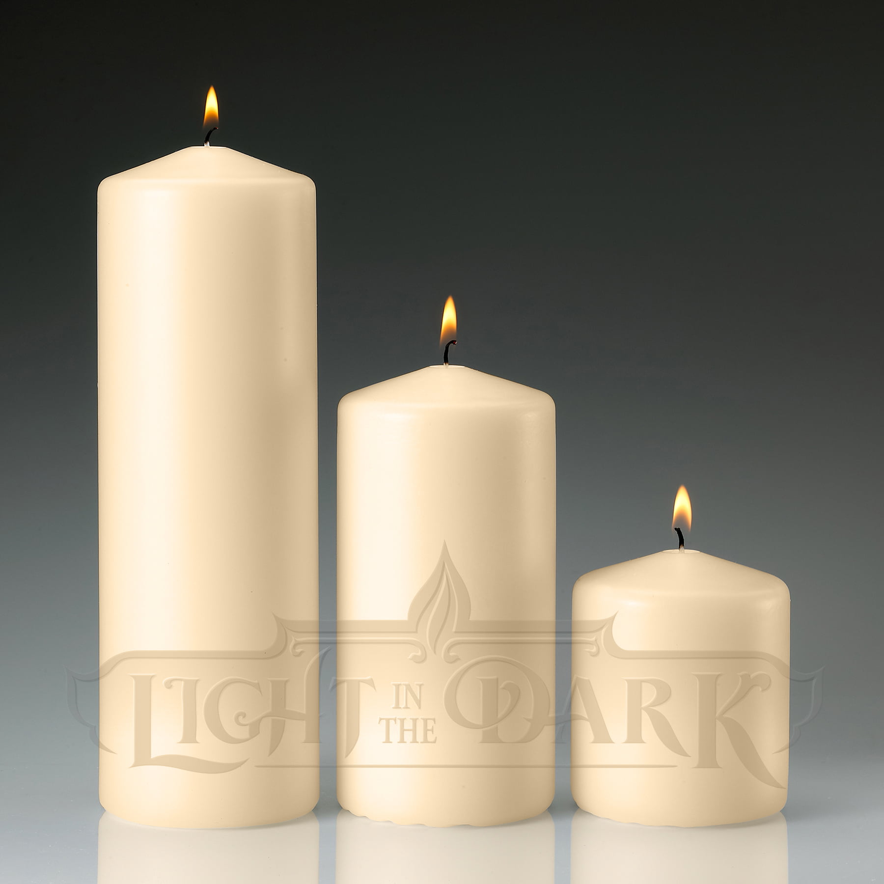 Richland Church Pillar Candles Brown 3x3 3x6 & 3x9 Set of 3