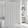 thumbnail image 6 of Light Gray Small Stall Shower Curtain, Waterproof Shower Curtains for Bathroom, Minimalist Boho Abstract Ethnic Motifs Washable Fabric Cloth Bath Curtain for Bathtub with Hooks 36x72 Inches, 6 of 6