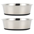 thumbnail image 1 of Paquete de 2 cuencos de acero inoxidable para perros, cuencos de metal antideslizantes con base de goma, cuencos básicos para comida y agua., 1 of 5