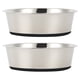 thumbnail image 1 of Paquete de 2 cuencos para perros de acero inoxidable, cuencos de metal antideslizantes para perros con base de goma, cuencos básicos para agua y comida, 1 of 5