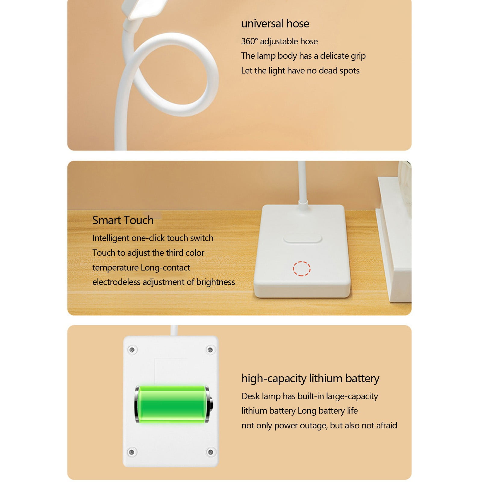 A Charging Small Desk Lamp With Wireless Charging 5W, Brightness Memory Function And Acrylic Panel For Desk Study Room Dorm Use, 12.5X5X3.7In 0.48Lb