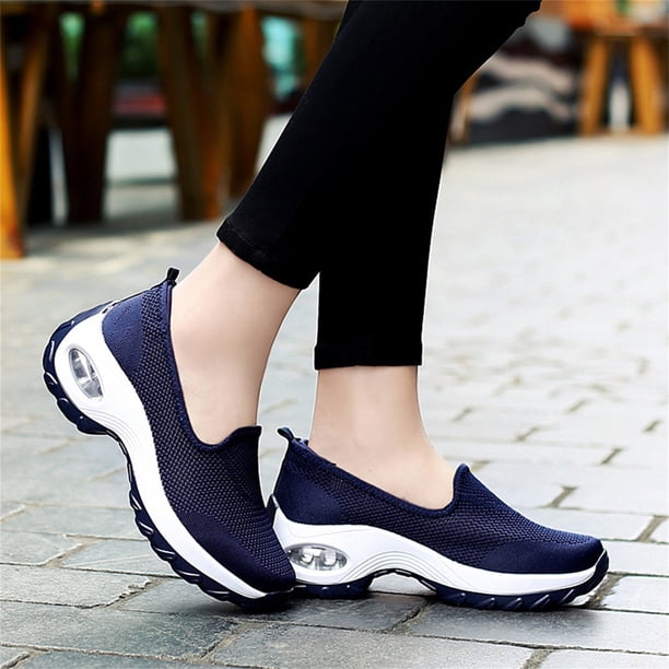 Zapatillas sin cordones ligeras transpirables deportivas sólidas informales a la moda para mujer Wmkox8yii shalkjhdk3306