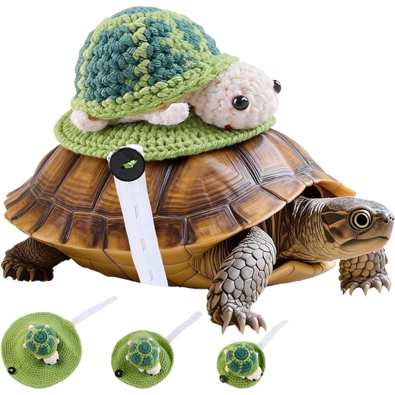 Kicpot Turtle Sweater for Pet Tortoise - Cute Warm Shell Costume for Small Turtle, for Cosplay, Party, and Photo Shoots (Green, Medium)