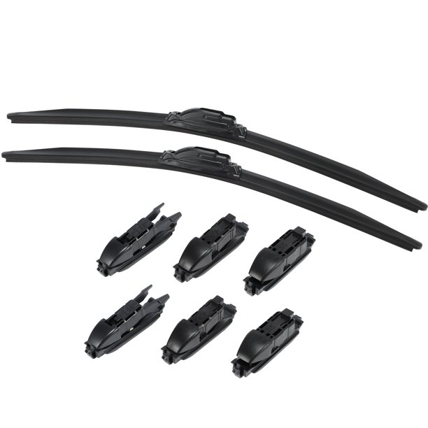 Auto Delantero Parabrisas Limpiaparabrisas Hojas Kit para Gancho Brazo Superior Pellizco Candado 22"+22" Unique Bargains limpiaparabrisas