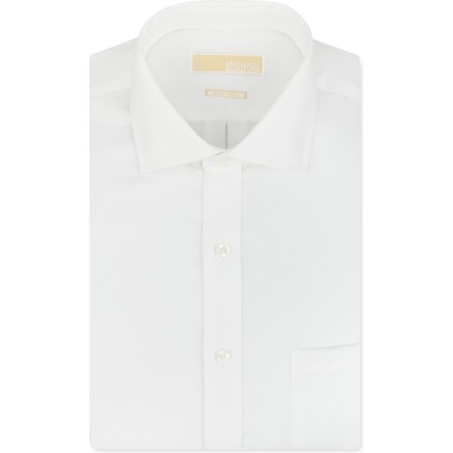 Camisa de vestir Michael Kors con Botones lisos de sarga para hombre blancos 19
