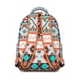 thumbnail image 3 of Boho Chic Commuter Backpack - 17" Heavy Duty Oxford Fabric, Large Capacity College Bag, Tribal Print Water-Resistant Daypack for Campus Life, 3 of 6