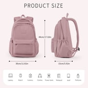 School Backpack Womens College Rucksack Lightweight School Bag Water Resistant Casual Travel Daypack College Secondary School Bags for Students fits 14 Inch Laptop Bookbag Pink