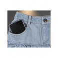 thumbnail image 7 of Blue Denim Tiered Ruffle Skirt With Pink Gingham Bow Detail, 7 of 7