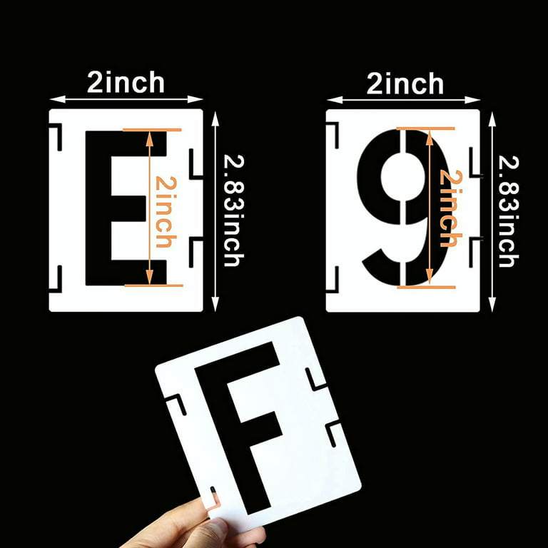 2 Inch Letter Stencils Symbol Numbers Craft Stencils, 42 Pcs