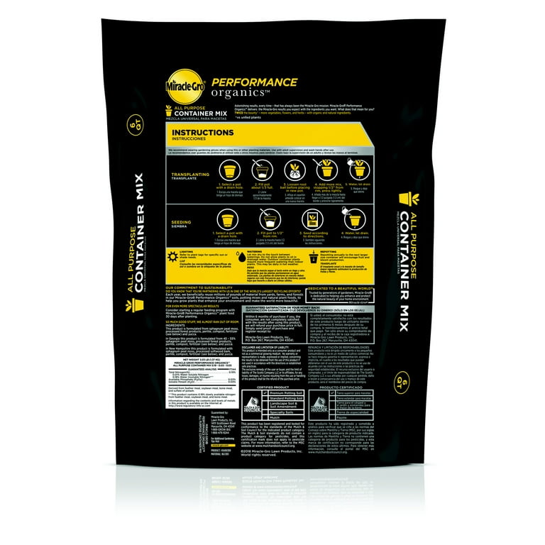 Miracle-Gro Performance Organics 6-Quart Organic Potting Soil Mix Miracle-Gro Performance Organics 6-Quart Organic Potting Soil Mix