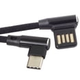 thumbnail image 4 of Cable de datos USB-C 3.1 Tipo-C a USB 2.0 en ángulo de 90 grados (izquierda/derecha) con funda para tableta y teléfono (15 cm), 4 of 6