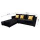 thumbnail image 3 of Sala Esquinera Aston 260x200 cm Terciopelo negro EL BAZAR STORE Aston Moderno Esquinera, 3 of 3