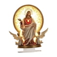 thumbnail image 4 of Figura sagrada de Jesús en 2D, decoración de acrílico para mesa, letrero artístico coleccionable, piso vacacional Jesús y 2 ángeles, 4 of 8