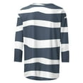 thumbnail image 4 of Royisotas Striped Tops Women Casual 3/4 Sleeve Summer Navy Womens Tshirts Loose Crew Neck Comfortable Womens Shirts, 4 of 5