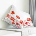 thumbnail image 3 of Red Flowers Pillow Covers 24x24 Inch Decorative Throw Pillow Cover, Watercolor Spring Country Botanical Floral Sofa Pillowcases Accent Cushion Case Home Decor Bedroom Living Room, 3 of 6
