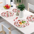 thumbnail image 6 of Cute Strawberry Placemats Round Table Mats Non-Slip Washable Heat Resistant Kitchen Place Mat for Home Dining Coffee Tabletop (4PCS) Home Decor, 6 of 7