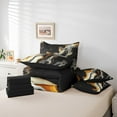 thumbnail image 4 of Erosebridal Black Gold Marble Bed in a Bag Twin Size, Modern Watercolor Art Bed Set, Reversible 7 Pieces, 4 of 4