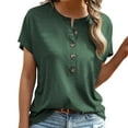 thumbnail image 1 of Gibobby Playera de Verano para Mujer Camiseta informal manga corta con cuello redondo para mujer(Verde,CH), 1 of 4