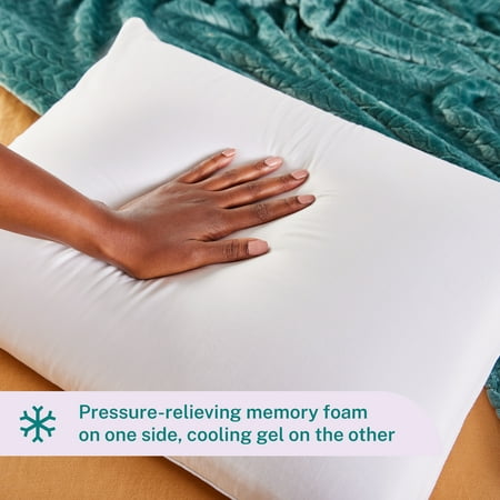 Sleep Innovations - Reversible Cooling Gel Memory Foam & Memory Foam Queen Pillow - White