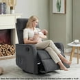 thumbnail image 3 of Rocker Recliner Chair with Heat Massage - Manual Swivel Recliner, Lumbar Heat, 8 Vibration Points, Fabric for Living Room, Bedroom, 3 of 8