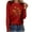 Red, variant on WRKEKC Casual Tops for Womens, Summer T-Shirts for Women, Women's Casual Trendy Long Sleeve Crewneck Pullover Round Neck Printing T-Shirt