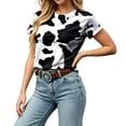 thumbnail image 3 of Miaoju Western Shirts for Women Cow Shirt Vintage Western Outfits Western T Shirt Cowgirl Outfits Cattle Tops, White S, 3 of 6