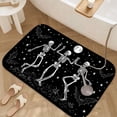 thumbnail image 3 of 1pc Skeletons Dancing Absorbent Non-Slip Bathroom Thickened Flannel Rug Decor,Soft,Quick Drying,Suitable For Indoor/outdoor Use,Bathrooms,Bedrooms,Kitchens,Terrace,Laundry Rooms,16"x24", 3 of 9