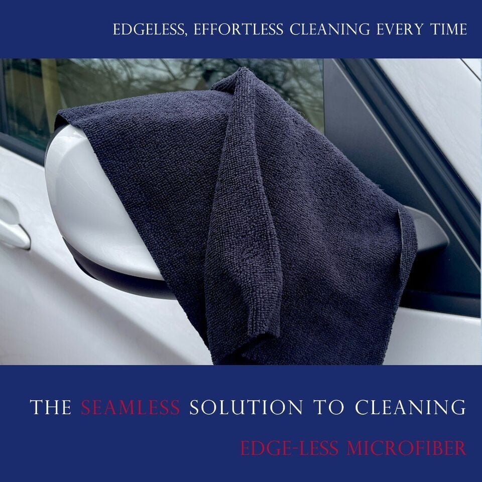 Edgeless Microfiber Towels All Purpose Cleaning Cloths, Pack of 50, Size 16"x16", for Professional Polishing Wax Removal Car Auto Detailing Drying