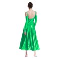thumbnail image 2 of Raenseen Costume de Danse de Salon pour Femmes, Robe de Compétition Moderne Valse Tango Verte TP, 2 of 7