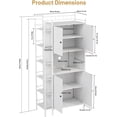thumbnail image 6 of IDEALSOUL Pantry Storage Cabinets, 70.8" Kitchen Pantry Cabinet with Side Shelf, 2 Doors and 3 Shelves, White, 6 of 11