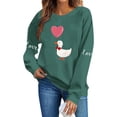 thumbnail image 5 of Valentine's Day Sweatshirt for Women Cute Oversized Duck & Heart Balloon Graphic Crewneck Love Shirt Green Loungewear Gift,Size XS, 5 of 6
