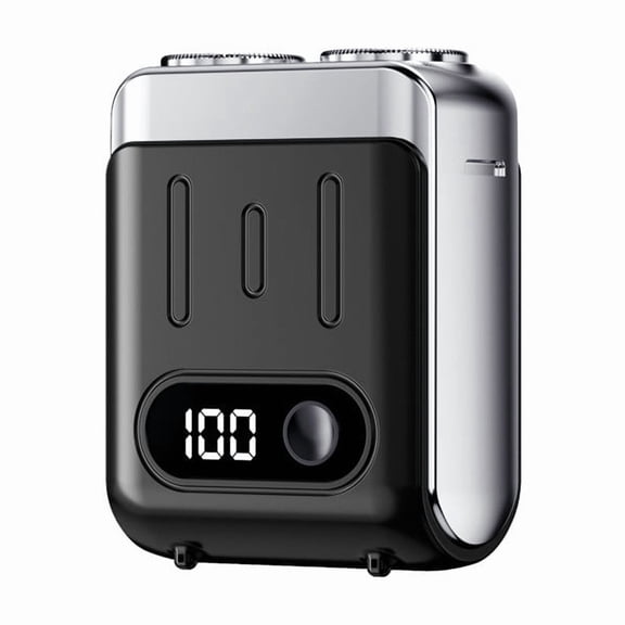 Portable Dual Ring Electric Shaver, Mini Portable Electric Razor for Men, Travel Beard with Double-Ring Blades, USB Rechargeable Waterproof Shaver for Car, Travel, Office, Home Use, 10000Rpm (Black)