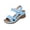Blue, variant on Women Slingback Wedge Sandals Dual Strap Hook And Loop Shoes Comfortable For Casual Travel Daily Walking Outdoor Activities