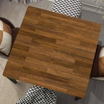 Square Tablecloth Wood Grain Fitted Table Cover Wipe Clean Cloth Brown Wooden Tablecloths with Elastic Edge Waterproof Polyester Cloths for Indoor Outdoor, Fit for 32"x32" Tables, Style-15