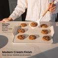thumbnail image 4 of Thyme & Table 15-Inch Square Ceramic Baking Stone with Handles - White Ribbed, 4 of 10