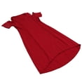 thumbnail image 1 of Vestido de encaje con dobladillo asimétrico cuello redondo moda color liso dobladillo irregular vestido largo talle alto hombros descubiertos para la vida diaria para niña ANGGREK Otros, 1 of 8