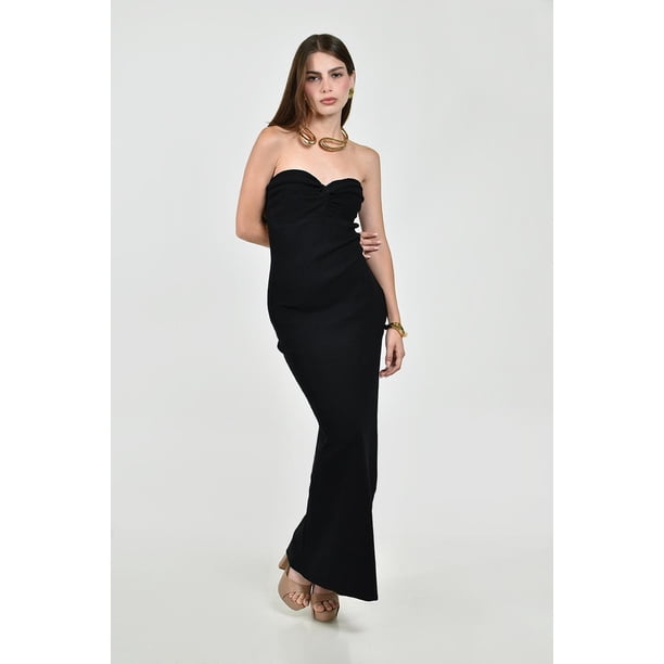 Vestido largo con abertura Roman Fashion /Juvenil, 8727 (Negro) negro G