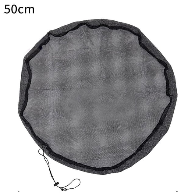 Lttoisl Adjustable Fine Mesh Rain Barrel Cover with Drawstring, Black Polyester Netting Protector for Outdoor Garden Eaves, Prevents Leaves, Debris & Bugs from Contaminating Harvested Rainwater