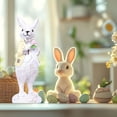 thumbnail image 6 of Artificial Flocked Bunny Standing Sculpture Easter Garden Decoration Holiday Tabletop Home Decor Green Resin Rabbit Ornament(Yellow), 6 of 6
