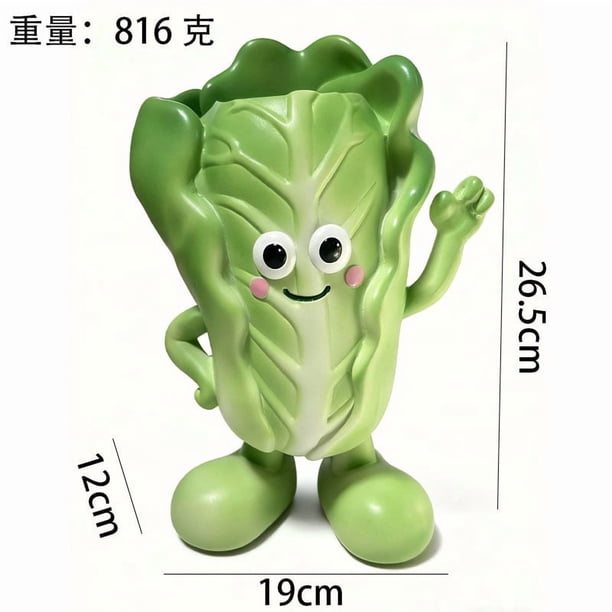 Decoración de resina para jarrones de repollo – maceta sintética de verduras para decoración de escritorio en oficina interior y regalo único de inauguración
