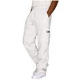 thumbnail image 5 of Mens Cargo Sweatpants Open Bottom Fleece Hiking Jogger Cargo Sweatpants for Men with Pockets, 5 of 6