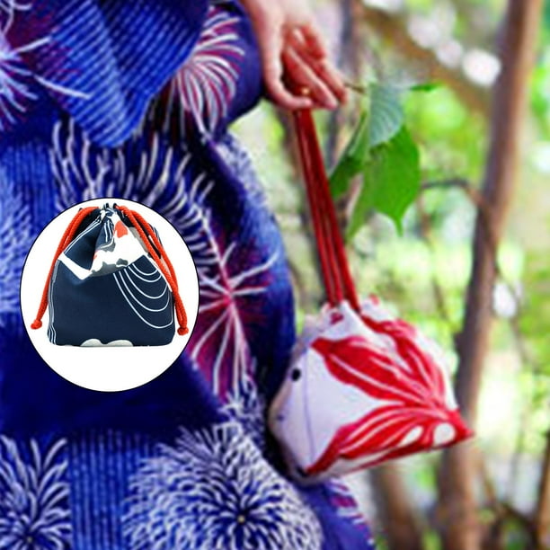 Monedero de lazo japonés Salvador portátil para niñas Paquete de bathrobe Boda Cosplay Joyería