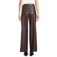 thumbnail image 4 of Time and Tru Women's High Rise Faux Leather Wide Leg Trousers – Regular, Short, Long Inseams Available, 4 of 5