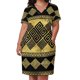 thumbnail image 2 of Meandro griego - Vestido de bolsillo suelto en negro y dorado con clave griega, vestido de verano, vestido de noche diario, vestidos de noche para mujer, 2 of 6