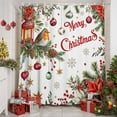 thumbnail image 2 of Christmas Bird Shower Curtains for Bathroom, Poinsettia Floral Holly Fruit Xmas Ball Snow Waterproof Fabric Shower Curtain for Bathroom Bathtub Decoration, Machine Washable, 60"x72", 2 of 9