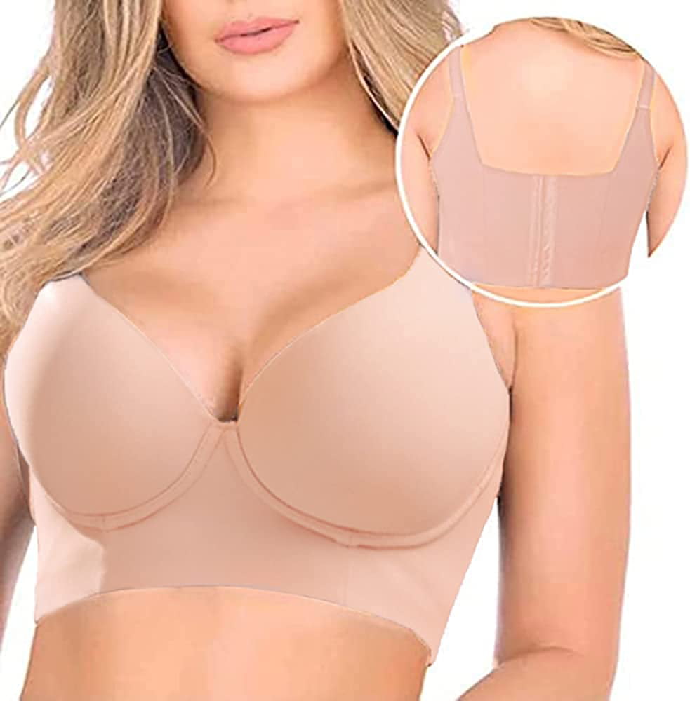 nvban Women Deep Cup Bra Hide Back Fat Bra, Full Back Coverage Push Up  Sports Bra with Shapewear Incorporated Comfort Bra (36,A) : :  Clothing, Shoes & Accessories